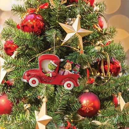 Christmas Hanging Ornament Grinch and Red Truck Decor - Jim Shore Collectible