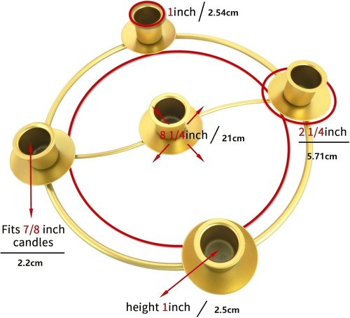 Gold Advent Candle Holder - Elegant 5-Wreath Design for Christmas Home & Church Decor