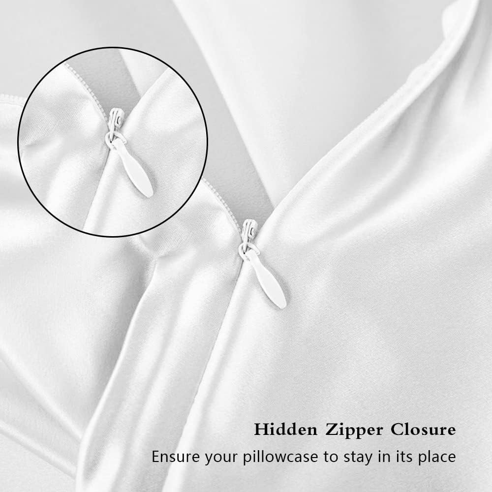 Mulberry Silk Pillowcase Set by Skiennix - Anti-Acne & Hair Care | King Size, White, 2-Pack