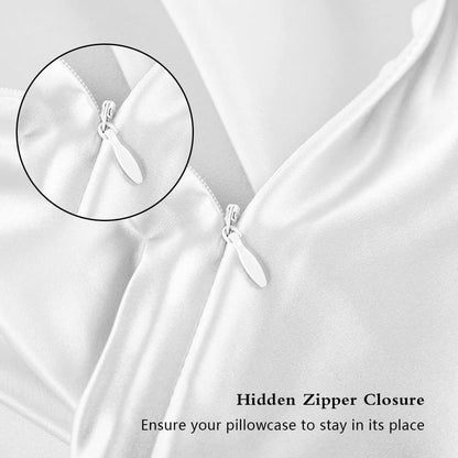 Mulberry Silk Pillowcase Set by Skiennix - Anti-Acne & Hair Care | King Size, White, 2-Pack
