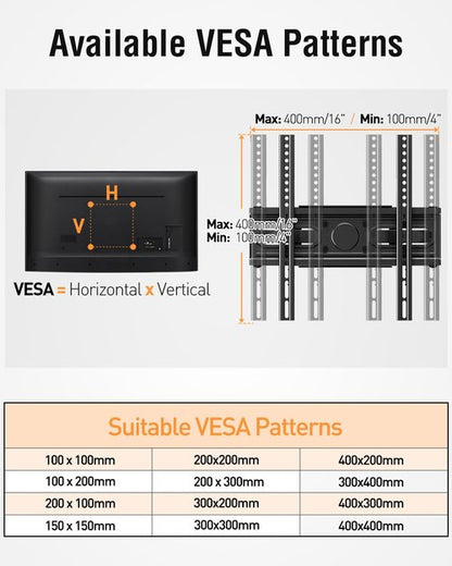 EconoMe TV Wall Mount for Most 26-65 inch tvs, Full Motion TV Mount Swivel and Tilt, Wall Mount Bracket Max VESA 400x400mm, Holds up to 99 lbs, Fits 12” 16" Wood Studs.