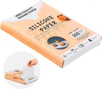 Parchment Paper Sheets 300 Pcs - Non-Stick Baking Paper for Air Fryer & Oven | 6x8 Inch, Non-Toxic