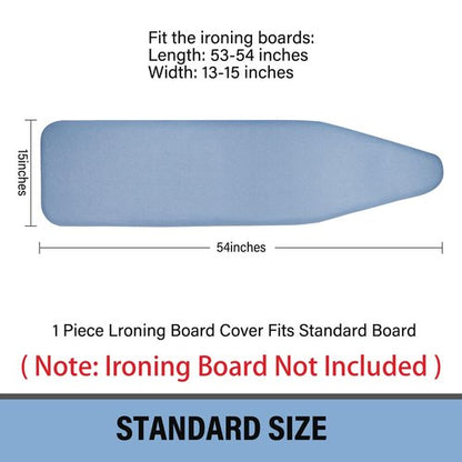 Iwtmm Ironing Board Cover and Pad with Silicone Coating, Thick Scorch-Resistant Padding, Heavy Duty for Home & Professional Use, Fits 15 x 54 Inches Boards, Secure Hook & Loop Fastener (Blue)