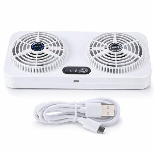 Yuecoom 2.4v 5w Usb Charging Air Vent Exhaust Small Window Fan, 3 Levels Adjustable Window Fans with Exhaust Intake Install to Door Glass(equip Motor)