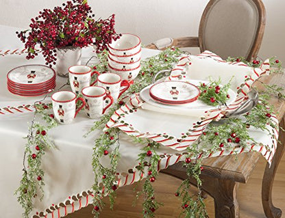 Candy Cane Christmas Table Runner 16x90 Inches Holiday Decor