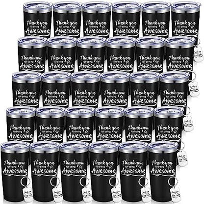 Black Employee Appreciation Tumbler & Keychain Gift Set - 60 Sets