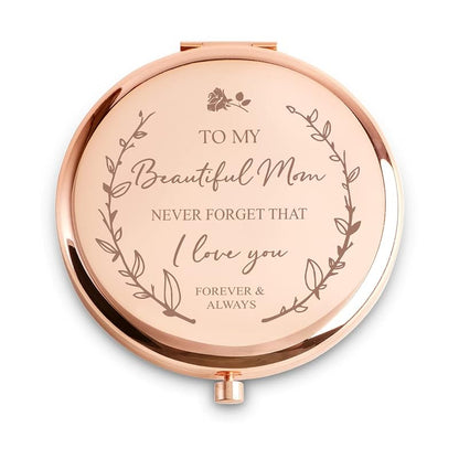 Personalized Compact Mirror with Engraving – 2.5 inch Handheld Gift for Mom