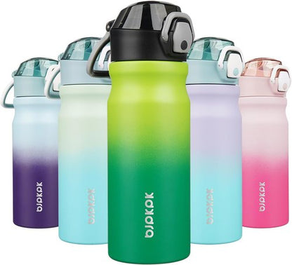 BJPKPK Stainless Steel Insulated Water Bottle - 18oz Reusable Thermal Flask with Straw Lid | Bamboo Grove Design
