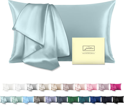 Mulberry Silk Pillowcase - Soft & Breathable Cooling Pillow Cover for Hair & Skin | 20" x 26" Haze Blue