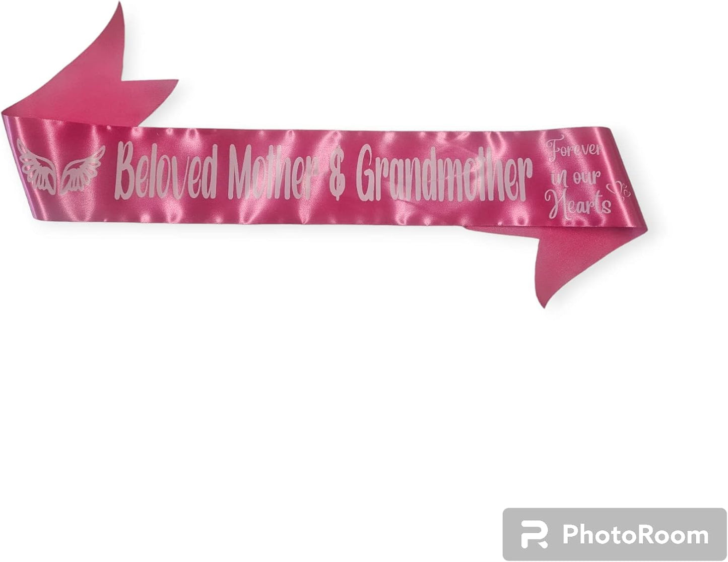 Regine Switzerland Personalized Memorial Funeral Sash - In Loving Memory Ribbon for Casket or Wreath (White)