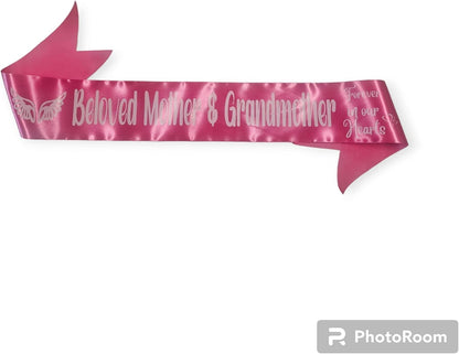 Regine Switzerland Personalized Memorial Funeral Sash - In Loving Memory Ribbon for Casket or Wreath (White)