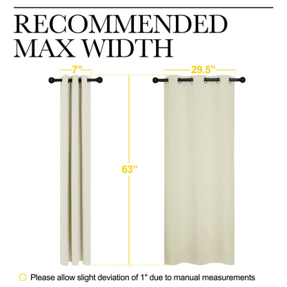 NICETOWN Kitchen Curtains, Short Curtains for Bedroom Windows, Thermal Insulated Room Darkening Curtain Panels for Girls Room, Cafe (Beige, 34" W by 63" L, 1 Pair)