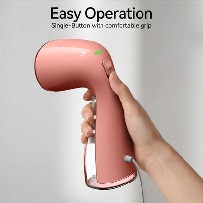 HiLIFE Steamer for Clothes, 1100W Clothes Steamer, Fast Wrinkle Removal with Large 300ml Tank, Ideal for All Fabrics, Easy to Use, Compact and Portable Travel Garment Steamer-Pink