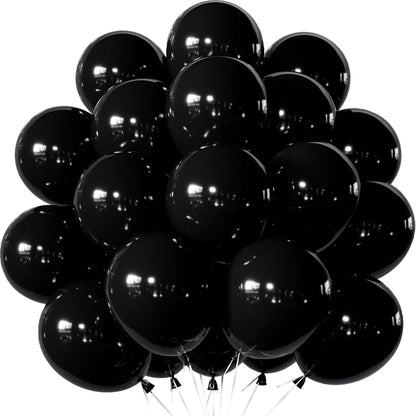 Black Balloons 12 Inch - 24 Pack Latex Party Balloons for Birthday & Baby Shower Celebrations