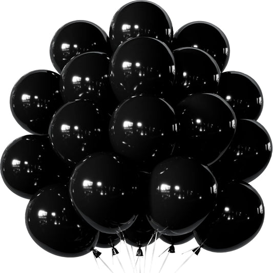 Black Balloons 12 Inch - 24 Pack Latex Party Balloons for Birthday & Baby Shower Celebrations