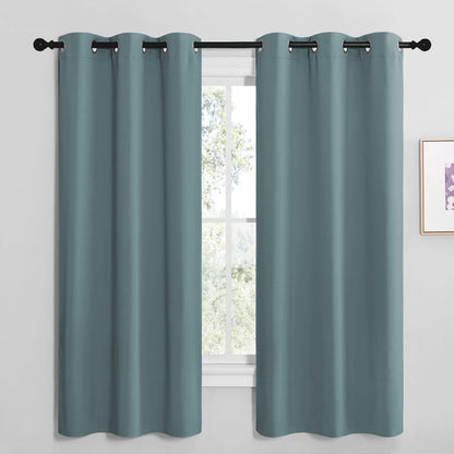 NICETOWN Modern Blackout Curtains - Noise Reducing & Thermal Insulated Drapes | Greyish Blue, 2 Panels (W42 x L68-Inch)
