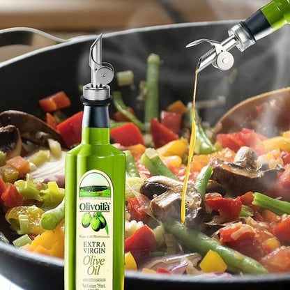 6PCS Weighted Liquor Bottle Pourers, Auto Flip Olive Oil Spout, Stainless Steel Olive Oil Dispenser Spout, Alcohol Pourer Spouts, Liquor Pourers for Suitable About 3/4" Bottle Mouth