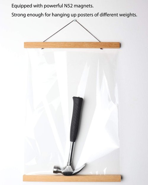 FALAMON Magnetic Poster Hanger Frame - Teak Wood | Versatile 20x20 to 20x30 Sizes for Art & Photos