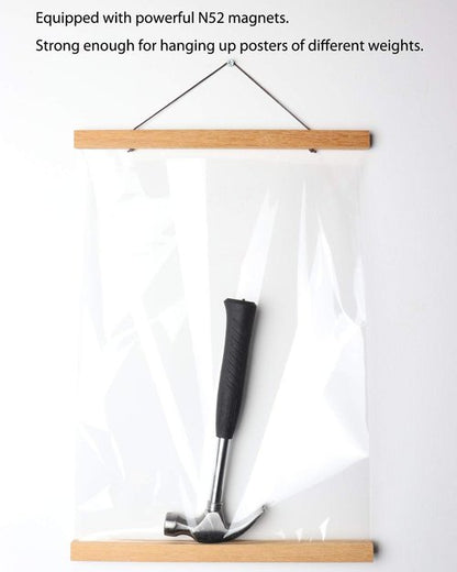 FALAMON Magnetic Poster Hanger Frame - Teak Wood | Versatile 20x20 to 20x30 Sizes for Art & Photos