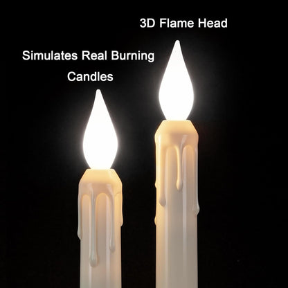 Skiennix 6 Pcs Sensor Window Candles - Flickering LED Lights with Suction Cups for Xmas Decor | White