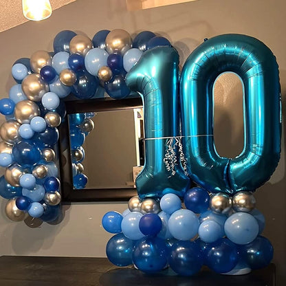 Skiennix 40'' Blue Number 1 Balloon - Giant Self-Inflating Foil for 1st Birthday & Baby Shower Decor