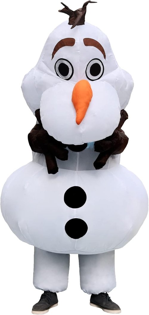 Inflatable Olaf Costume - Adult Size Snowman Fancy Dress for Halloween Party | Large, White