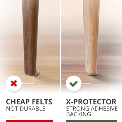 X-PROTECTOR Felt Furniture Pads - 133 Premium Pads for Wood Floor Protection | Brown & Beige