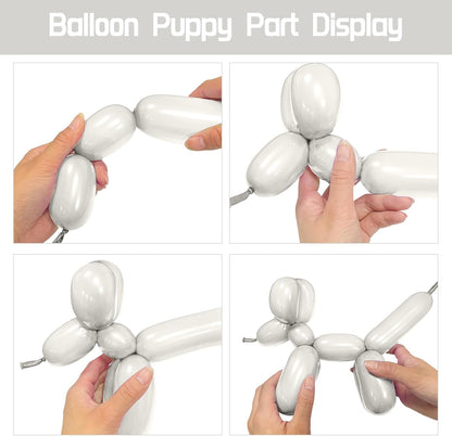 Skiennix 100Pcs Sand White 260Q Balloons - Thick Latex Twisting Balloons for Animal Models & Events