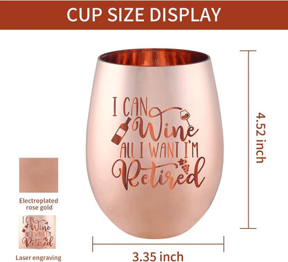 Retirement Gift for Woman - Retired Decorations - Funny Retirement Wine Glass for Women Coworker,Teacher,Nurse,Mom (I'm Retired)