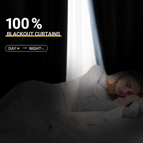 Blackout Shield 100% Blackout Curtains - Thermal Insulated Rod Pocket Drapes, 50W x 108L, Orange