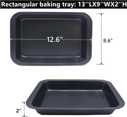 Regine Switzerland Baking Pan Set - Heavy Duty Nonstick Carbon Steel | 12.6 x 8.6 Inch for Brownies & Lasagna