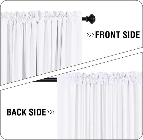 H.VERSAILTEX 100% Blackout Curtains 84 Inches Long Full Light Blocking Curtain Draperies with Soft White Coating for Bedroom Living Room Thermal Insulated Window Treatment Set of 2 Panels, White