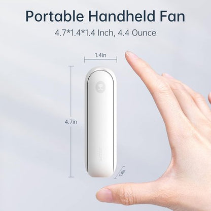 JISULIFE Portable Handheld Fan - Mini 3-In-1 USB Rechargeable with Power Bank & Flashlight | White, Ideal for Travel & Summer