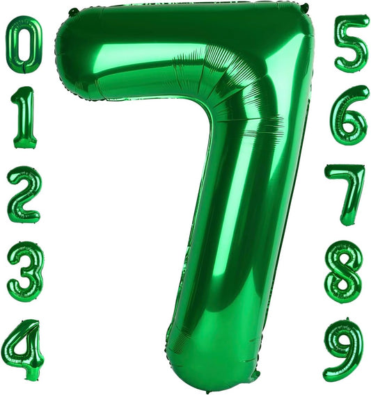 Number 7 Balloon - 40 Inch Dark Green Birthday Decoration for 7th, 17th, 27th, or 70th Celebrations