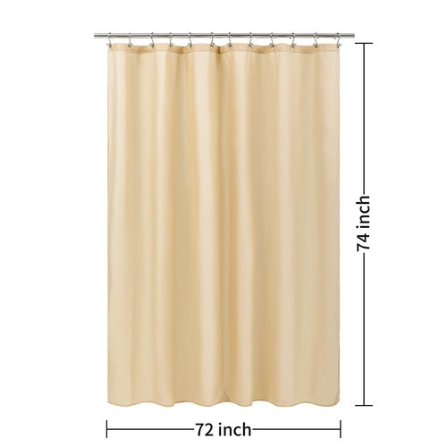ALYVIA SPRING Long Fabric Shower Curtain Liner Waterproof - 72" x 74", Soft & Lightweight Longer Shower Curtain with 3 Magnets, Machine Washable - 72x74, Khaki