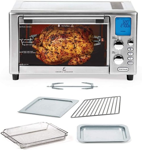 Emeril Lagasse 360 Stainless Steel Air Fryer - XL Capacity | 9-in-1 with 12 Pre-Set Functions