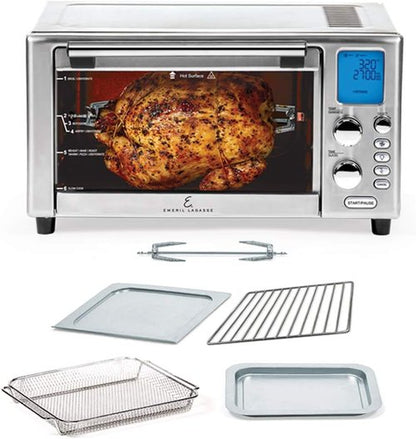 Emeril Lagasse 360 Stainless Steel Air Fryer - XL Capacity | 9-in-1 with 12 Pre-Set Functions
