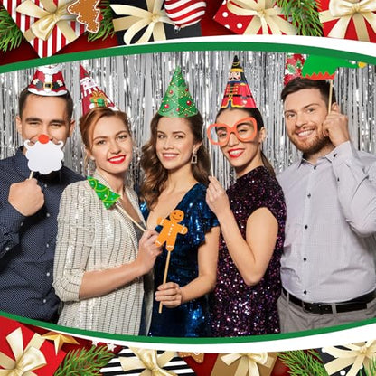 Christmas Party Hats Set - Classic Style, 24 Pcs Xmas Cone Hats for Holiday Photos & Favors