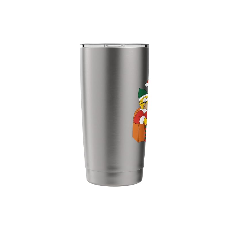 The Simpsons Holiday Elf Costume Tumbler, 20 oz Brushed Steel Insulated
