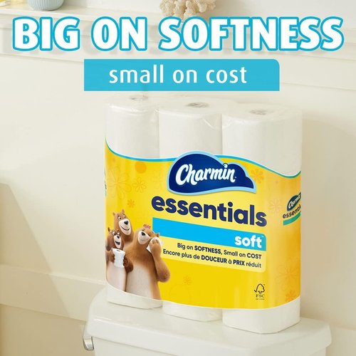 Charmin Essentials Soft Toilet Paper - 9 Mega Rolls for Ultimate Comfort | Equivalent to 36 Regular Rolls