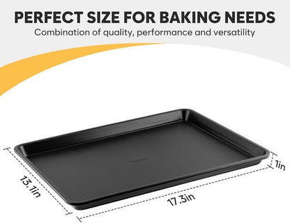Half Sheet Pan - 17.3” x 13.1” Non-Stick Baking Sheets | Heavy-Duty Cookie Trays