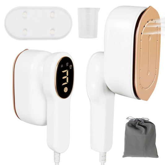 Smart Travel Steamer for Clothes, 1200W Handheld mini travel Steam All-in-One Portable Steamer Iron with LCD Display, 3 Steam Modes & 5s Fast Heat-up, Garment Steamer for Travel, Home, and Office