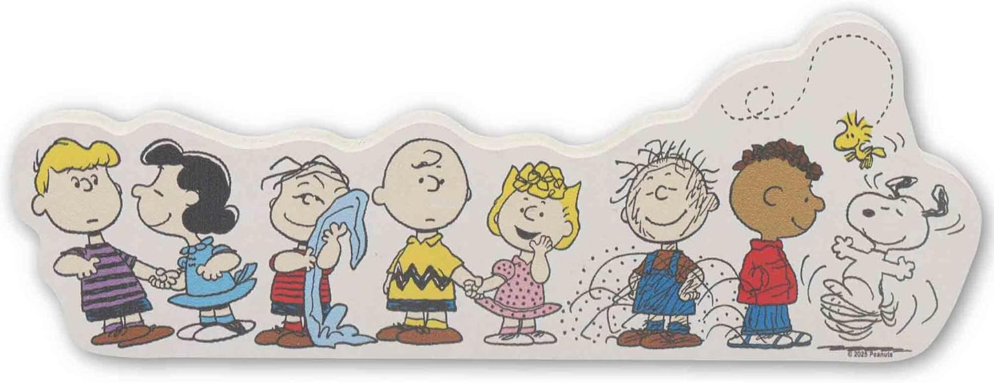 Open Road Brands Peanuts Gang Shelf Sitter Decor - Charming Wood Block Tabletop Decoration with Charlie Brown, Snoopy & Friends