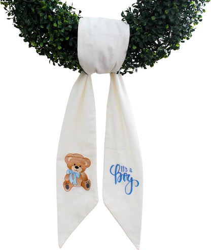Quality Wreath Sash by [Brand Name] - It's a Boy Monogrammed Baby Shower Decor | 56" L x 4.5" W