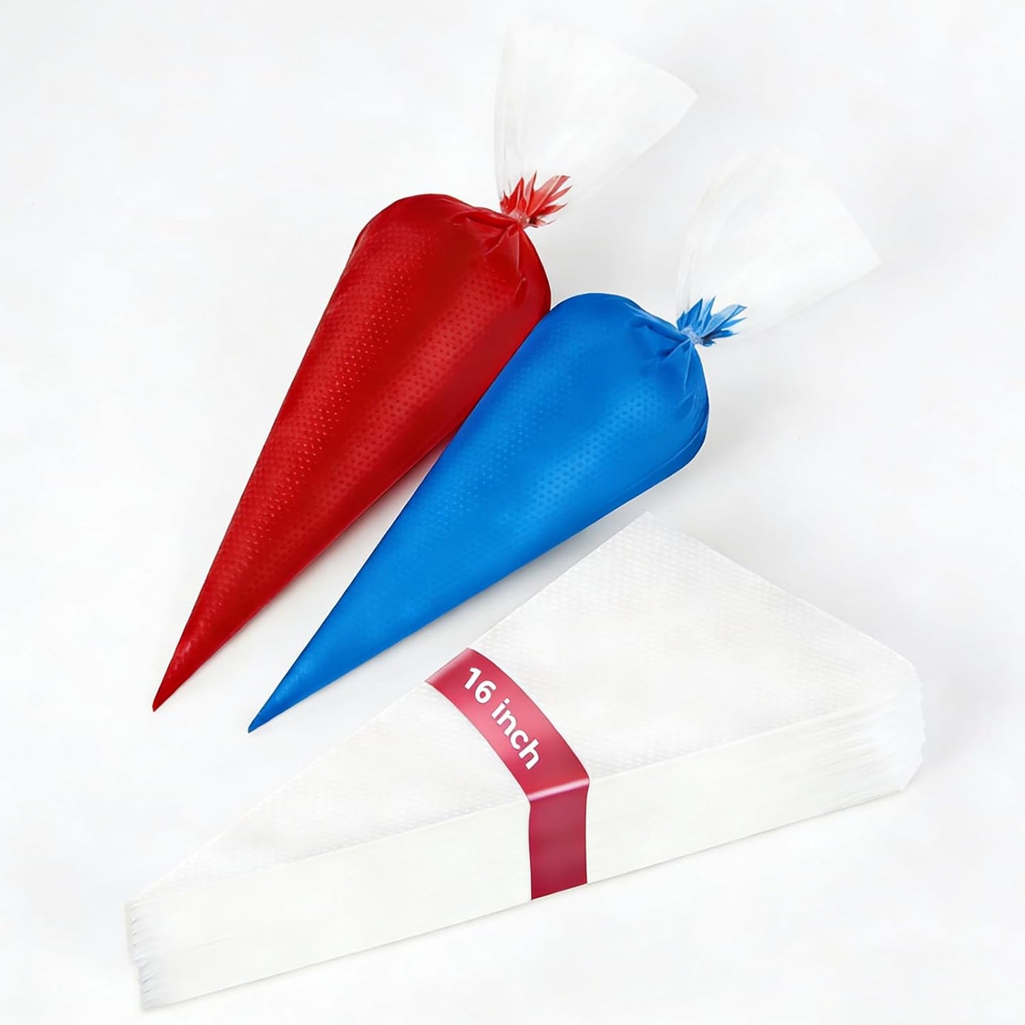 Skiennix 100 Disposable Piping Bags - 16 Inch Tipless Design for Cake, Cookie & Frosting Decorating