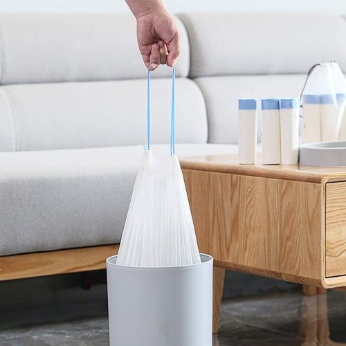 Charmount 4 Gallon Trash Bags - Drawstring Small Bags for Bathroom, Kitchen & Office | 60 Count