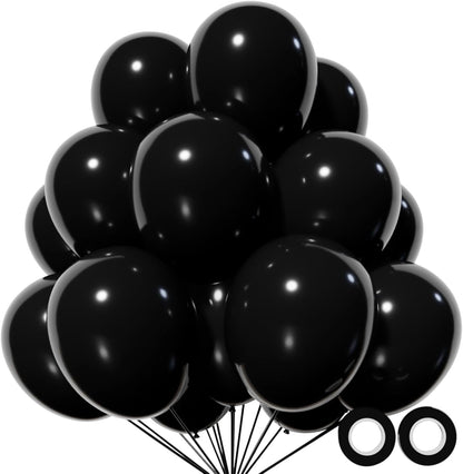 110pcs Black Latex Balloons - 12 Inch Party Balloons for Birthdays, Baby Showers & Weddings
