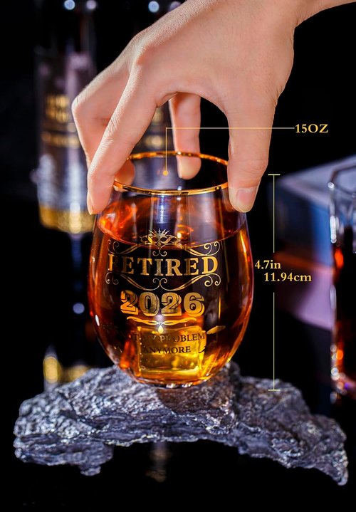 Great Retirement Gift for Women & Men 2026 !Coworker Leaving Gifts,Retirement Decorations, Farewell Goodbye Gifts For Coworkers - Stemless Wine glass