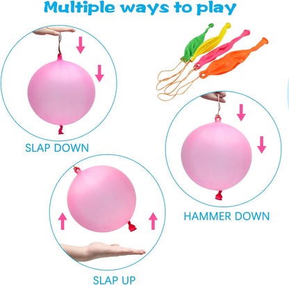 RUBFAC Punch Balloons - 36Pcs Heavy Duty Neon Party Favors for Kids | Exciting Outdoor Play