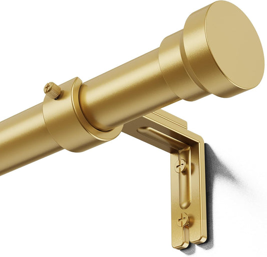 YaFex Curtain Rods - Heavy Duty 1 Inch Adjustable Window Treatment Rods | 32-84 Inch, Modern Gold Design